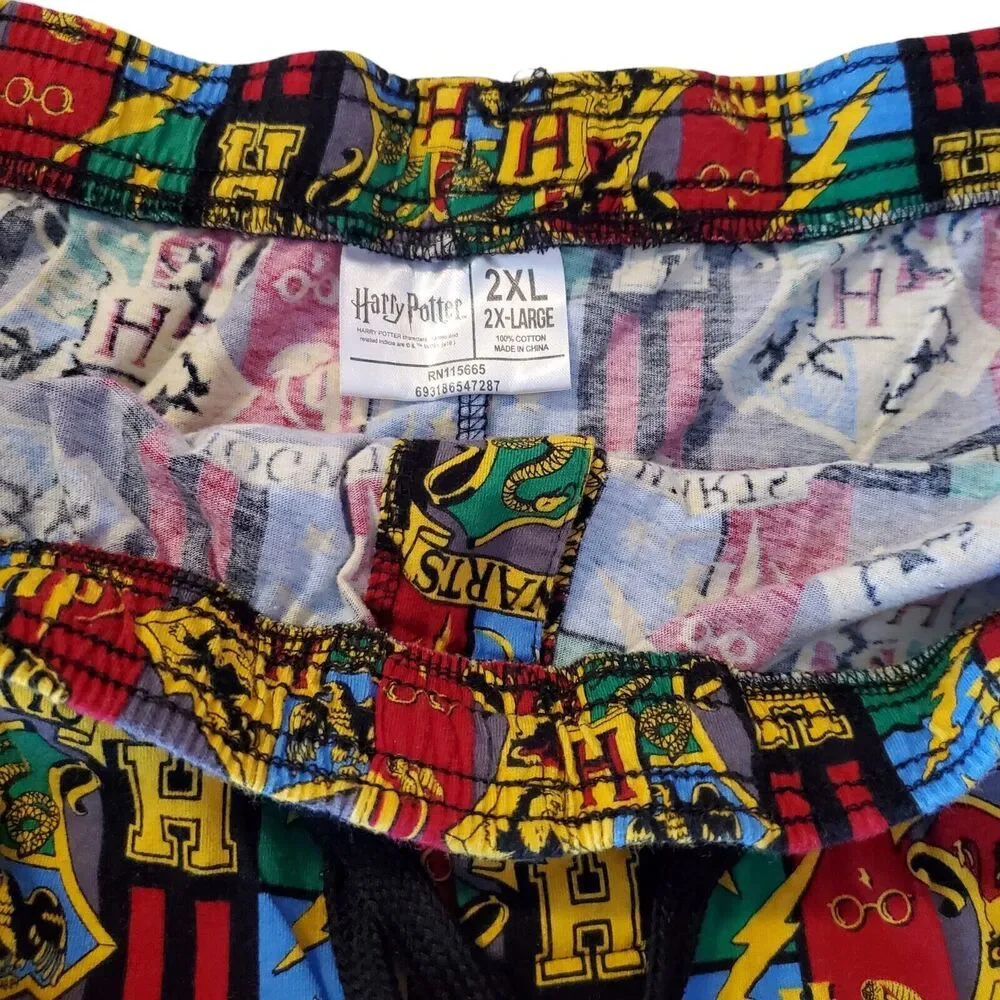 Harry Potter Men's  Size XL 4 House's  Crest Graphic Hogwarts Pajama Lounge Pant